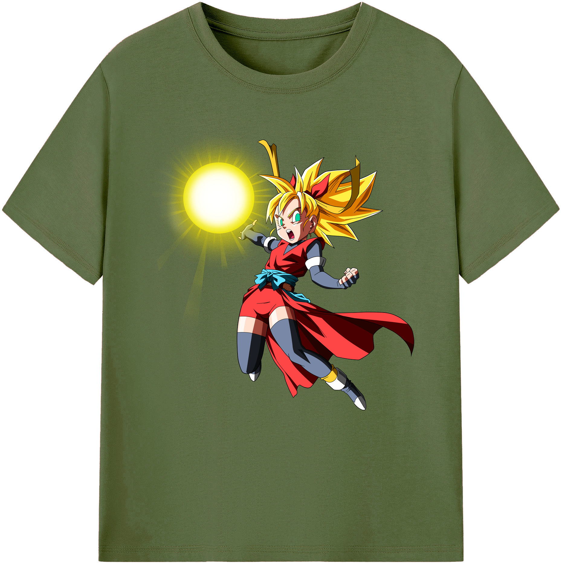 （画像用） ドラゴンボール カリフラ DRAGON BALL Caulifla 綿100％半袖Tシャツ（フロントプリント）